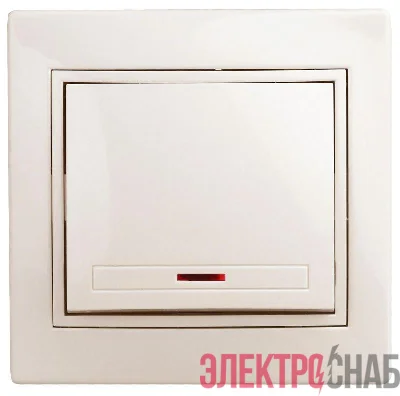 Выключатель 1-кл. СП Plano 10А IP20 1-102-02 250В с подсветкой сл. кость Intro Б0027598