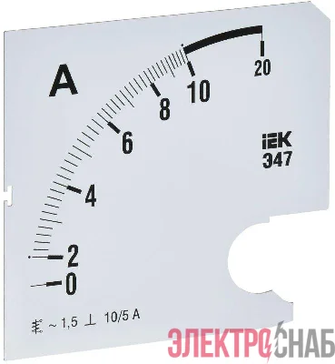 Шкала сменная для амперметра Э47 10/5А-1.5 96х96мм IEK IPA20D-SC-0010