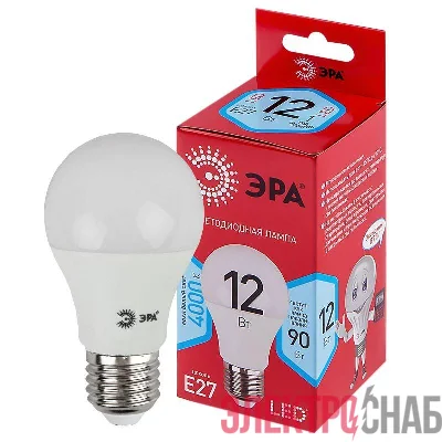 Лампа светодиодная A60-12W-840-E27 R (диод груша 12Вт нейтр. E27) Эра Б0049636
