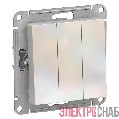 Выключатель 3-кл. СП AtlasDesign 10А IP20 (сх. 1+1+1) 10AX механизм жемчуж. SE ATN000431