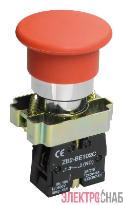 Кнопка управления "Грибок" LAY5-BC42 1НЗ красн. KARAT IEK BBG71-BC-K04