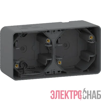 Бокс 2-м ОП Mureva Styl IP55 горизонт. антрацит SchE MUR37914