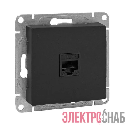 Розетка телефонная 1-м СП Эпика RJ11 механизм черн. EKF UP1-SOB-RJ11