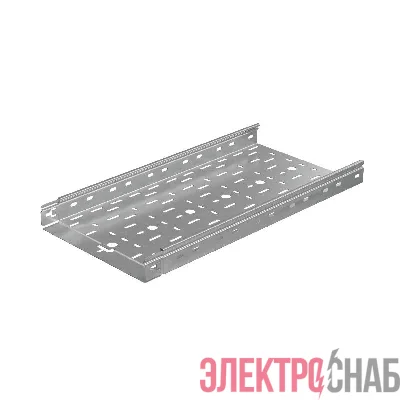 Лоток листовой перфорированный 300х50 L3000 сталь 0.7мм "БЫСТРЫЙ МОНТАЖ ПЛЮС" LPplus50-300-0.7-3000 оцинк. КМ PL0219