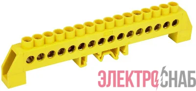 Шина PE "земля" в комб. DIN-изол. "Стойка" ШНИ-8х12-16-КС-Ж IEK YNN10-812-16DP-K05