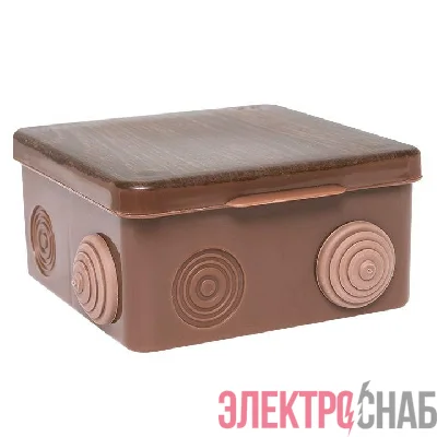 Коробка распаячная КМР-030-014 с крышкой 100х100х55 8 мембранных вводов IP54 темн. дерево PROxima EKF plc-kmr-030-014-t