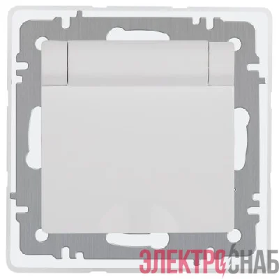 Розетка 1-м СП Accent 6-209-01 16А IP44 250В 2P+E Schuko с крышкой защ. штор. AL/CU бел. Intro Б0063553