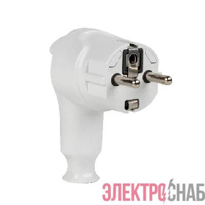 Вилка с кнопкой извлечения 16А 250В с заземл. бел. EKF AVP-16-k