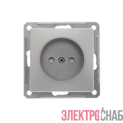 Розетка 1-м СП W59 16А IP20 без заземл. защ. шторки механизм матов. хром SE RS16-151-5-86
