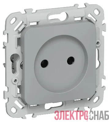 Розетка СП FLITE РС01-1-ФлС 10А без заземл. без защ. шторок безвинтовое крепление механизм сер. IEK FI-R10-10-1-K03