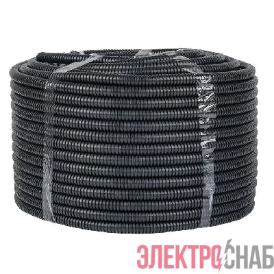Труба гофрированная ПНД d25мм с протяжкой черн. (уп.50м) Plast PROxima EKF tpnd-25-50m