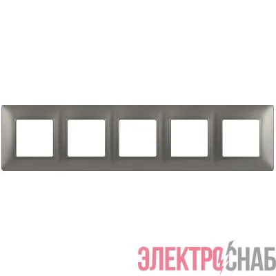 Рамка 5-м Elegance 14-5005-16 для розеток и выключателей титан Эра Б0065821