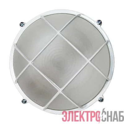 Светильник "Банник" 1302 НПП 03-60-014 1х60Вт E27 IP65 круг малый корпус с решеткой бел. Элетех 1005500936