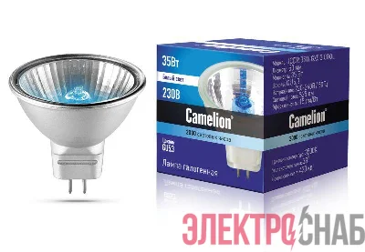 Лампа галогенная JCDR 35Вт 220В 50мм COOL с защ. стеклом Camelion 11469