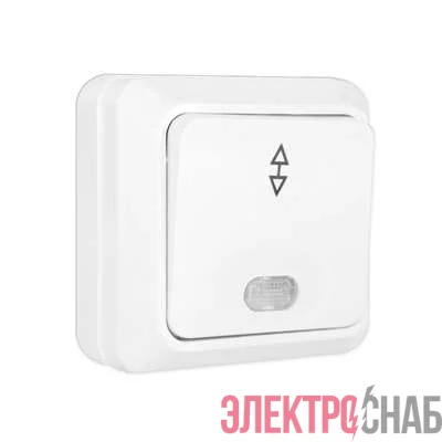 Переключатель проходной 1-кл. ОП Олимп 10А IP20 с подсветкой бел. UNIVersal О0125