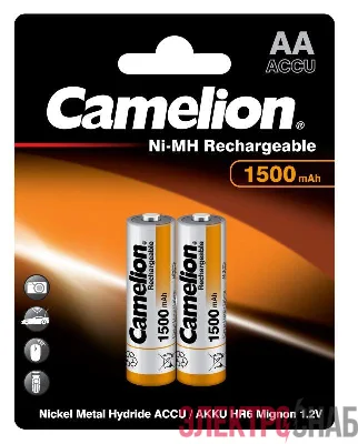 Аккумулятор AA/R6 1500мА.ч NI-MN BP-2 металлик (блист.2шт) Camelion 3510