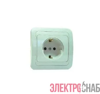 Розетка 1-м СП Mimoza 16А IP20 с заземл. керамика бел./бел. Makel 12008