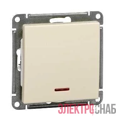 Выключатель 1-кл. СП W59 10А IP20 10AX с подсветкой механизм сл. кость SE VS110-153-2-86