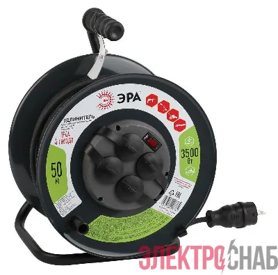 Удлинитель на метал. катушке 4х50м с заземл. 16А IP44 RMx-4es-3х1.5-50m-IP44(KG) КГ 3х1.5 Эра Б0046804