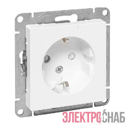 Розетка СП Эпика 16А с заземл. защ. шторки механизм бел. EKF UP1-SOW-111