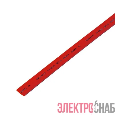 Трубка термоусадочная ТУТ нг 8.0/4.0 красн. 1м REXANT 20-8004