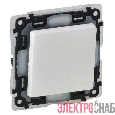 Механизм выключателя 1-кл. СП Valena Life 10А IP44 250В 10АХ с лицевой панелью; безвинтовые зажимы бел. Leg 752151