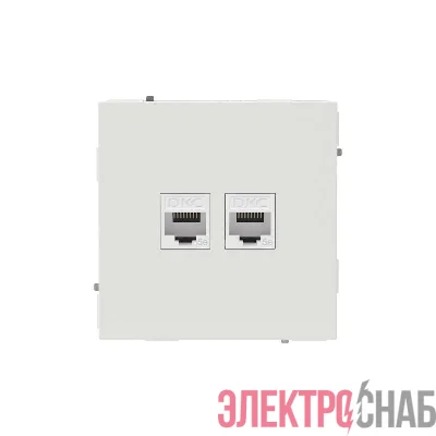 Розетка компьютерная 2-м KANT RJ45 кат.5E без шторки бел. песок DKC 7010664