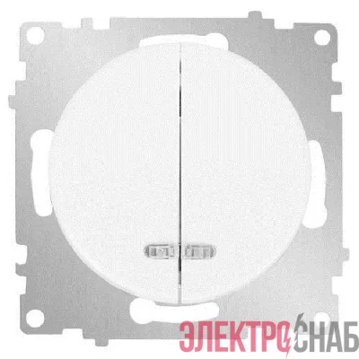 Механизм выключателя 2-кл. СП Florence 10А IP20 с подсветкой бел. 1E31801300 OneKeyElectro 2172779