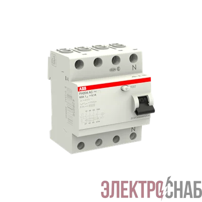 FH204AC-63/0,1 Выключатель дифференциального тока 4-модульный ABB 2CSF204006R2630