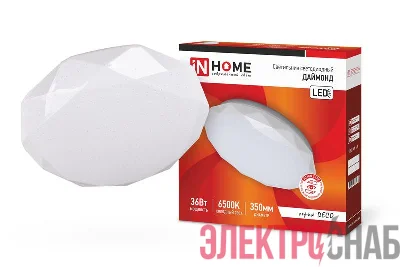 Светильник светодиодный DECO ДАЙМОНД 36Вт 6500К 3240лм 230В 380х55мм IN HOME 4690612033730