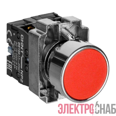 Кнопка управления NP2-BA42 без подсветки красн. 1НЗ IP40 CHINT 574843