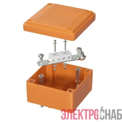Коробка ответвительная FS 100х100х50мм 4р 450В 6А 4кв.мм с гладкими стенками и клеммн. IP56 пластик. DKC FSB10404