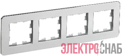 Рамка 4-м BRITE РУ-4-1-Бр метал. алюм. RE IEK BR-M42-M-01-K47