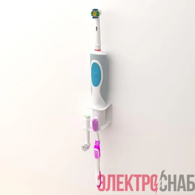 Держатель для хранения электрических зубных щеток и насадок монтаж без сверления бел. Rexant 38-0716