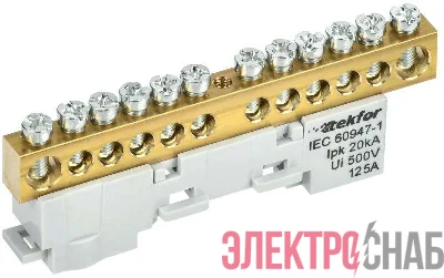 Шина L "фаза" неизол. на универс. держ. 8х12-12-Ср TEKFOR IEK TF-NN20-12-DL-K03