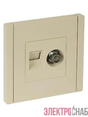 Розетка 2-м TV+RJ45 кат.6 FORTE&PIANO FP437 ваниль IEK FP-AK20-2-K10