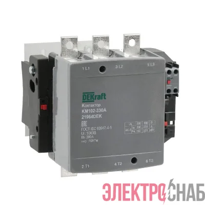 Контактор 330А 220В АС АС3 АС4 1НО+1НЗ КМ-102 DEKraft 21964DEK