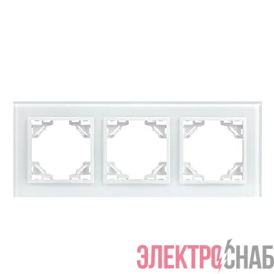 Рамка 3-м Минск стеклянная бел. Basic EKF ERM-G-403-10