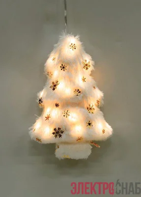 Светильник подвесной "Елочка" 10LED флок 12х5.5х18.2см тепл. бел. КОСМОС KOC_TAB-B108
