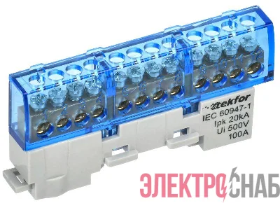 Шина нулевая N неизол. на универс. держ. 6х9-12-С TEKFOR IEK TF-NN10-12-DL-K07