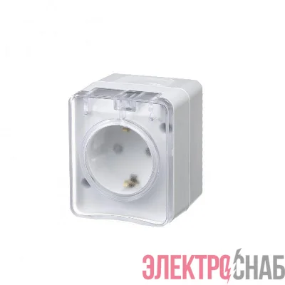 Розетка 1-м ОП AtlasDesign Profi54 16А IP54 250В с заземл. защ. шторки бел. SE ATN540145