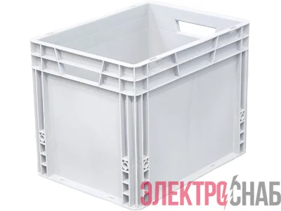 Ящик п/п 400х300х320 сплошной, усиленное дно, цв. серый SPK 4032 SPK 4032