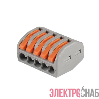 Клемма монтажная рычажного соединения PTC-5P 222-415 BL/5 450В 32А 0.08-2.5(4.0)кв.мм Jazzway 5050761