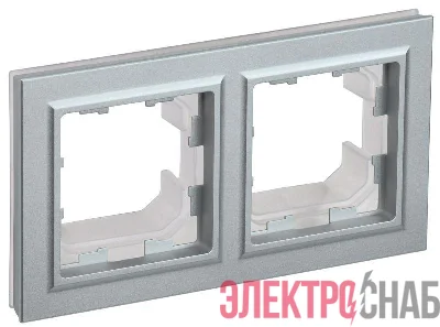Рамка 2-м IP44 BRITE РУ-2-БрА-44 алюм. IEK BR-M22-44-K47