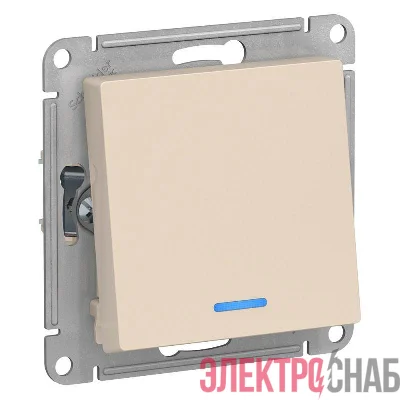 Переключатель проходной 1-кл. СП AtlasDesign 10А IP20 (сх. 6а) 10AX с подсветкой механизм беж. SE ATN000263