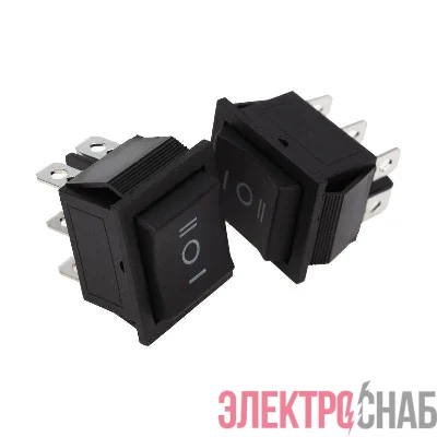Выключатель клавишный 250В 15А (6с) (ON)-OFF-(ON) с нейтралью без фикс. черн. (RWB-508 SC-767) Rexant 36-2375
