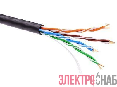 Кабель информационный неэкранир. U/UTP кат.5E 4х2 PE черн. (уп.305м) DKC RN5EUUPE3BK