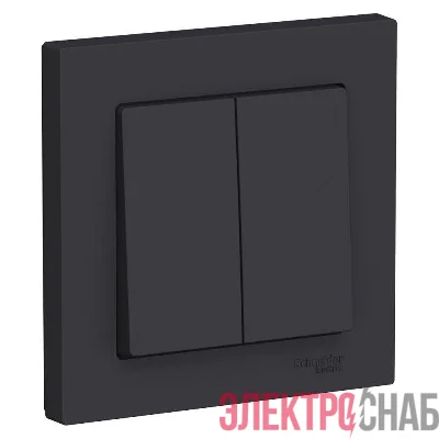 Выключатель 2-кл. СП AtlasDesign 10А IP20 (сх. 5) 10AX в сборе карбон SE ATN001052
