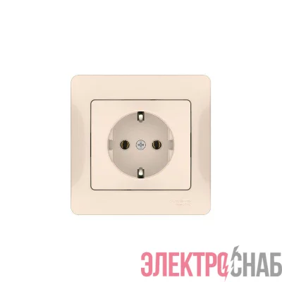 Розетка Glossa 16А с заземл. быстрозажим. клем. в сборе беж. SE GSL000242S