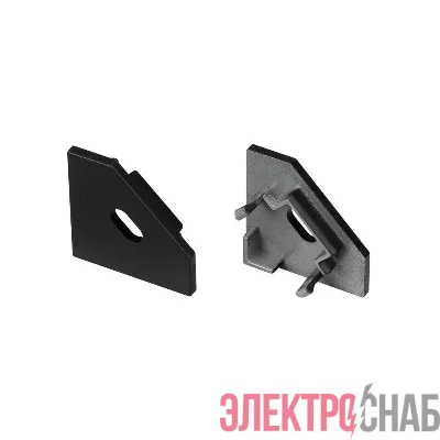Заглушка SL-KANT-H18 FLAT BLACK с отверстием пластик (комплект) Arlight 049432
